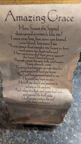 Amazing Grace Hymn Sheet Music  Standing Frame Decor 8" VTG Style Scroll