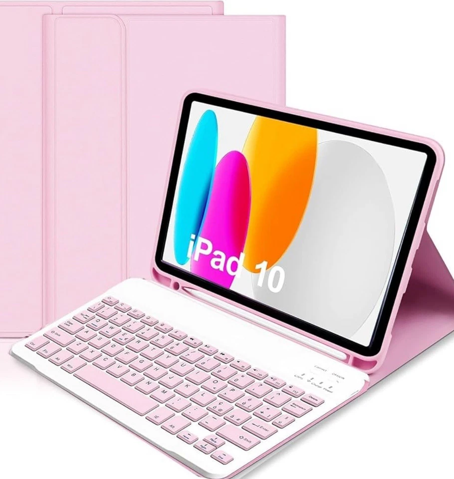 Bluetooth Keyboard Case Cover Stand Detachable Magnetic For iPad A16 10.9/11” In - Image 2 of 4