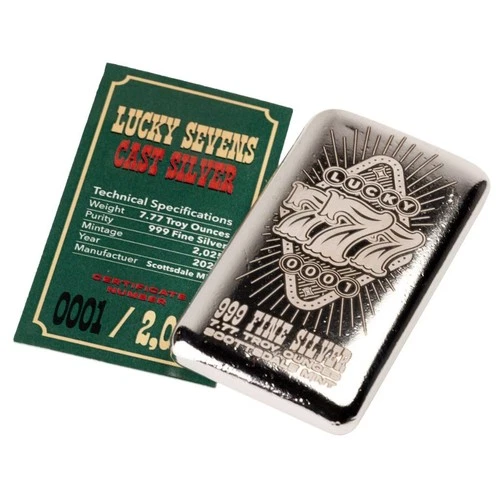2025 Lucky Sevens 7.77 oz .999 Fine Silver Bullion Bar - Serial #0001