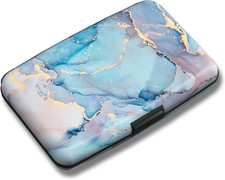 Credit Card Holder, Mini RFID Blocking Aluminum Wallet Slim Metal Hard Case Trav