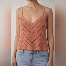 Crochet Knit Tank Blush Pink Boho Cottagecore Open Stitch Summer Festival Top