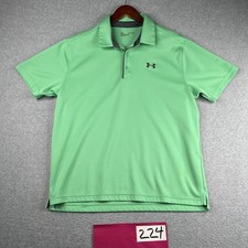Under Armour Tech Polo Shirt XL Green Lightweight Logo Casual Mens