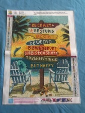 New 9-3/4 x 13-3/4 Completed / Finished Crazy Beach Diamond Painting B12753