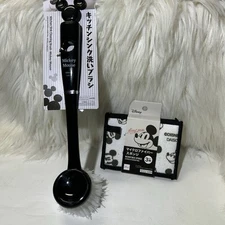Disney Daiso Mickey Mouse Kitchen Sink Cleaning Brush and 3 Microfiber Sponges