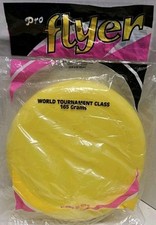Vtg Pro Flyer Tournament Class Flying Disk 165 Grams Yellow New Old Stock USA