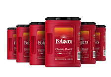 6 pack Folgers Classic Roast Ground Coffee, Medium Roast, 40.3 oz Canister
