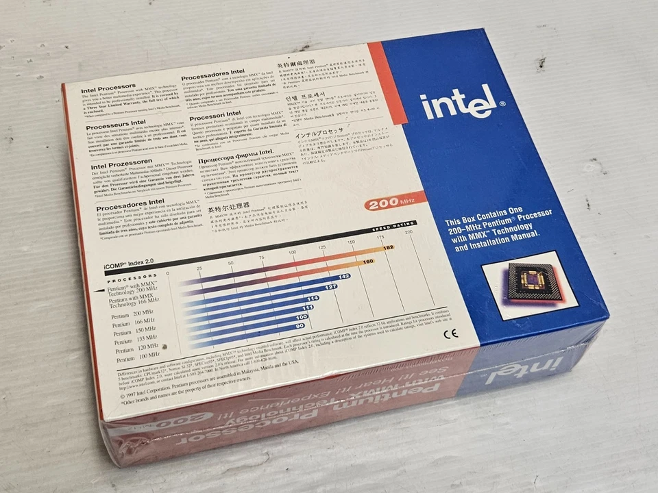 Intel Pentium MMX 200MHz, Socket 7, SUPER RARE, BOXED CPU NEVER USED SEALED PACK - Image 2 of 4