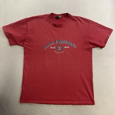Vintage BUM Equipment Shirt Men’s Size Large Red Short Sleeve Faded Made In USA
