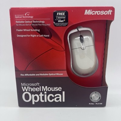 Microsoft Wheel Mouse Optical Vintage Mouse: PC/MAC USB PS2 (NEW SEALED)