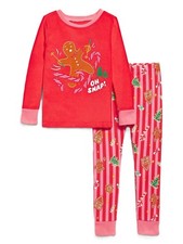 New Old Navy Two Piece Holiday Stripes Gingerbread PJS Pajamas Set Size 6T NWT