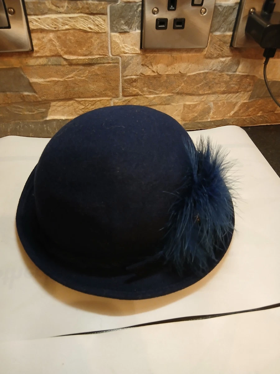 Vintage Eva Mae Modes Blue Fur Felt Cloche Hat Ostrich Feathers Eva Mae Modes Hat - Etsy main image 4