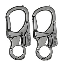3" Carabiner Keychain Clip, Rugged Alloy Double Lock Design - Tungsten Steel ...