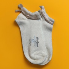 VTG Socks Gean Edwards Acrylic Blend Pink Ribbon Bow Low Ankle 9-11 70s 80s