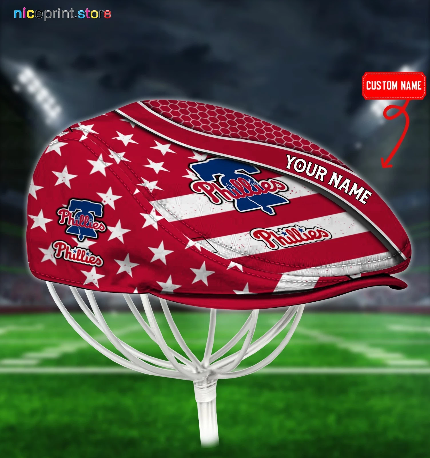 Philadelphia Baseball Team Phillies Jeff Cap Driving Cap Flat Cap Golf Cap