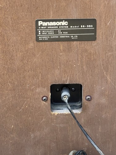 Vintage Panasonic Shelf Speakers 2-Way Woodgrain Cabinets MCM Japan #SB-203 - Picture 18 of 20