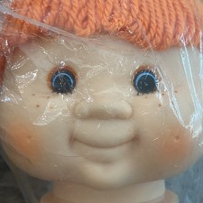 NEW Vtg 80s Sweet Love Kids Orange Yarn Hair 5  Girl Head ONLY Doll Crafting