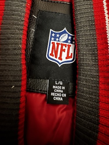 Tampa Bay Officially Licensed NFL Men's Faux Leather Varsity Jacket Large - Picture 13 of 13