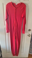 Morgan Mills Long Handles Thermal Union Suit Long Johns Red Vintage Size Medium