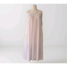 US Made Vintage Shadowline Pale Pink Lace Trimmed Layered Nightgown 1XL