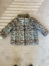 Schöne Kurze Steppjacke für Das Frühjahr Türkis/Braun Gemustert Gr. M Top!