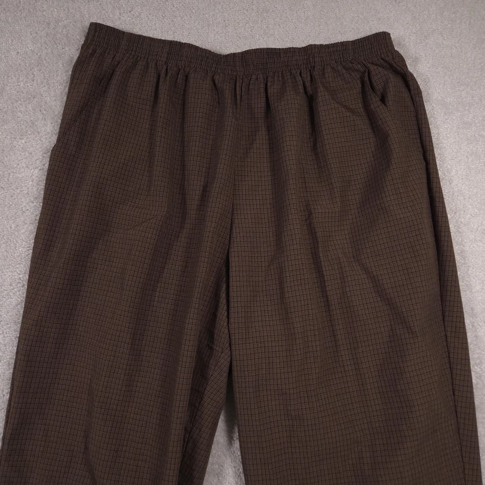 Briggs Pants Womens 24W Plaid Pull On Elastic Waist Plus Size Polyester Rayon - Image 3 of 4
