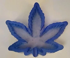 Resin Ashtray In Shape Of Marijuana Leaf. Homemade