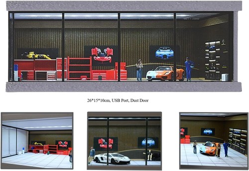1/64 Diorama Garage Model LED Lighting Parking Lot Model Display Case Toy AU - Picture 139 of 177