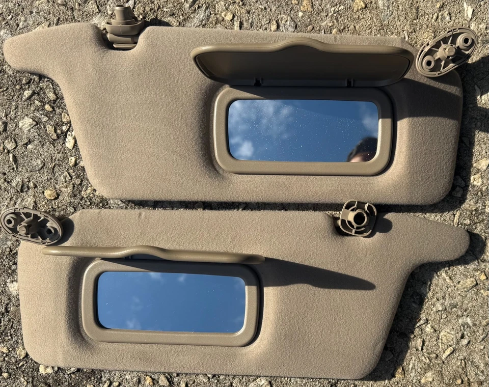 Parasoles Honda Civic 2001-2005 tela marrón OEM para pasajeros y conductor Foto 2 de 3