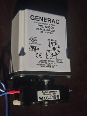#ad #ad Generac 63306 3 Phase Voltage Monitor Relay W Connector Excellent Condition $100.99