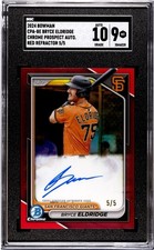 2024 Bowman Bryce Eldridge True Red Refractor Auto 5/5 SGC 10/9 COA-BE