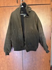 Walls Jacket 2xl Brown- Lined Canvas Chore Blizzard Pruf Coat Distressed Hood