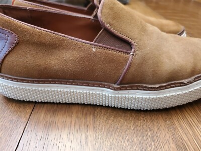 Vince Camuto Preowned Leather Suede Upper Mens Brown Loafers  display picture 1