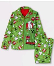 Boys' Minecraft 2pc Long Sleeve Shirt  Pant Pajama Set X-Small 4/5 