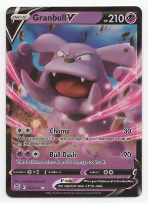 Pokemon TCG Brilliant Stars GRANBULL V 057/172 Ultra Rare Holo | eBay
