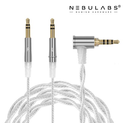 HIFIMAN HE400S HE-400i  (2.5mm to Dual 3.5mm) Silver Copper 6N OCC Version - 4ft
