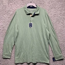 Club Room Shirt Mens Polo XL Green Performance Stretch UPF 40 Long Sleeve