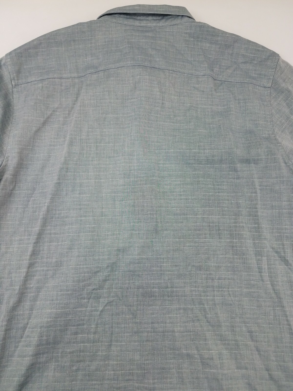 Oakley Blue Green Solid Chambray Long Sleeve Cott… - image 7