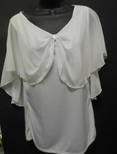 White Praise Top Chiffon cape collar Ladies Medium Body Wrappers 589 loop front