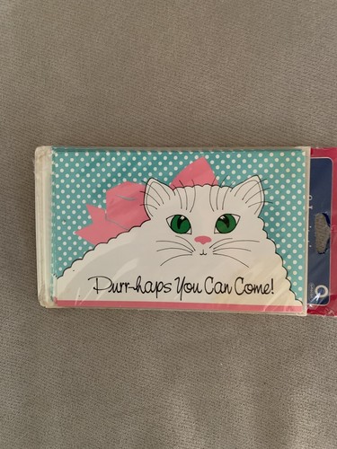 Amscan Invitaciones de Fiesta Gato Años 70 Ronroneo-Haps You Can Come - Imagen 2 de 3