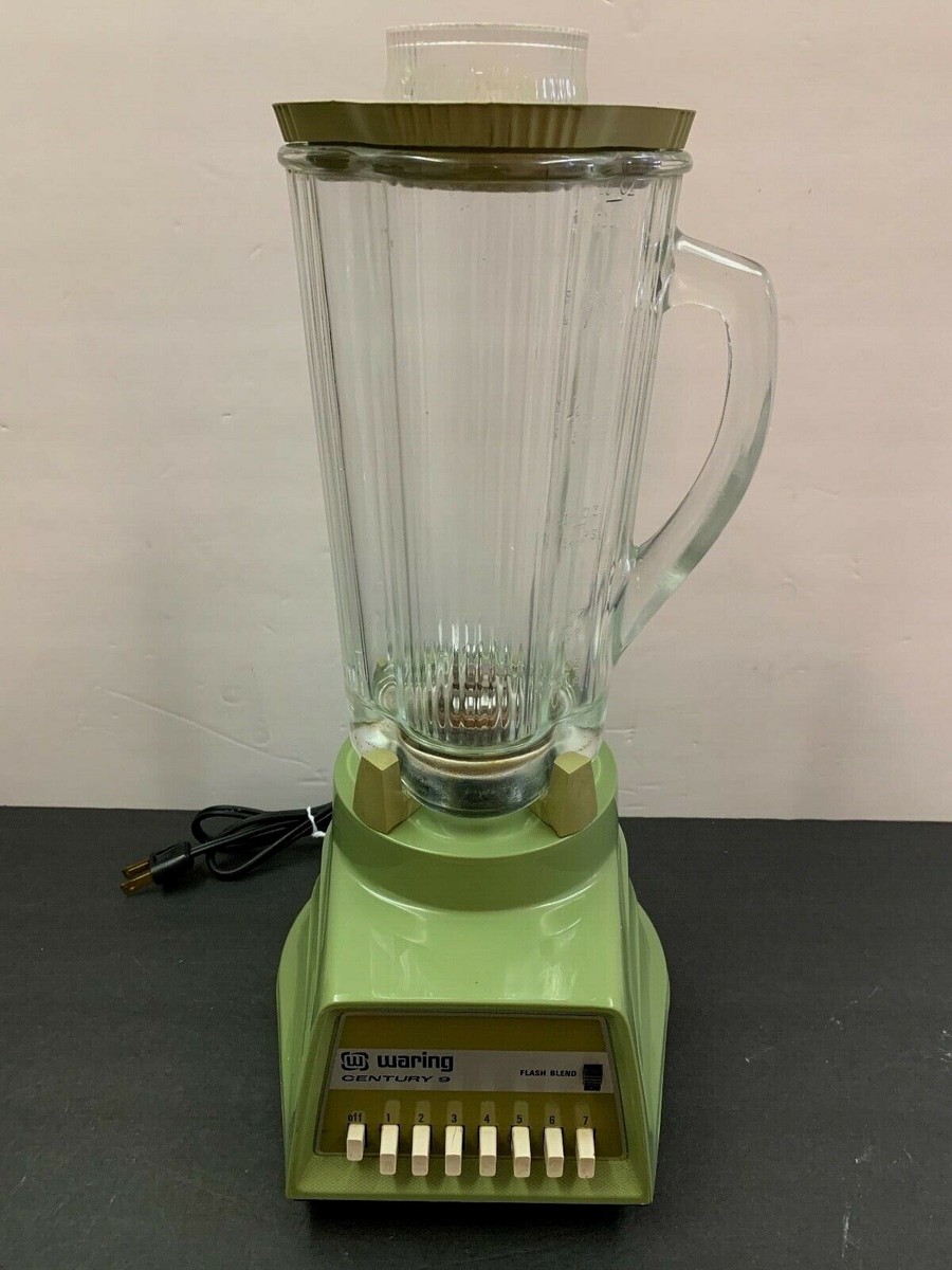 WARING Vintage Blender Century 9 Avocado Green w/ Square Glass Jar