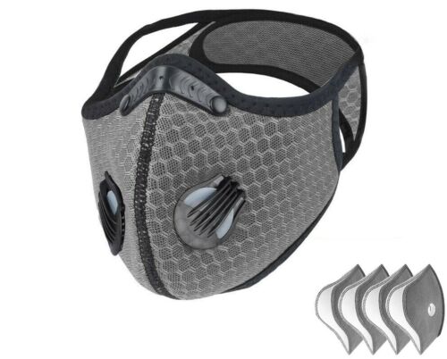 style Cycling Face Mask With Active Carbon Filter Breathing Valves Reusable - Picture 24 of 31