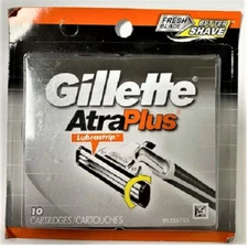 Gillette Atra Plus Refill Razor Blade Cartridges, 10 Count (Unboxed)