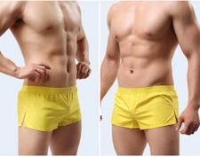 Men's Athleisure Underwear Sexy Low Waist Casual Cotton Home Shorts Bath Suits