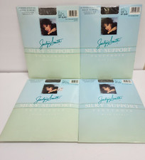 Lot of 4 Jaclyn Smith Sheer Silky Support Control Top Pantyhose Size D Off Black