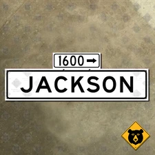 San Francisco California 1600 Jackson Street blade 1965 road sign 21x7
