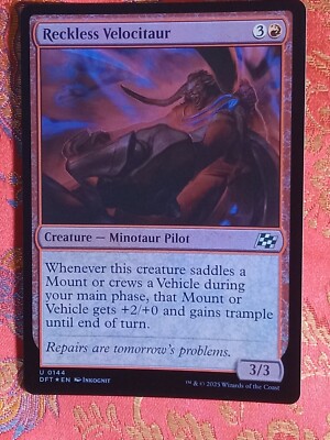 FOIL Reckless Velocitaur Aetherdrift Magic the Gathering MTG ccg Card Minotuar