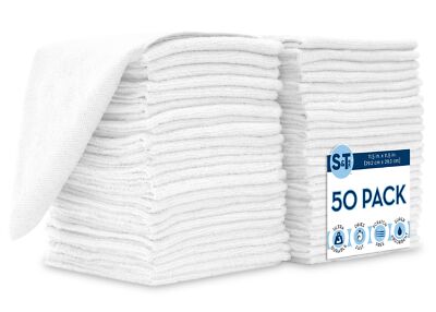 50 Pack Microfiber Cleaning Cloth Bulk Microfiber Towel For Home Reusable Microf