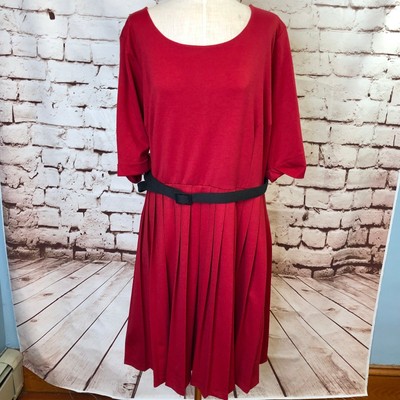 red belted dress