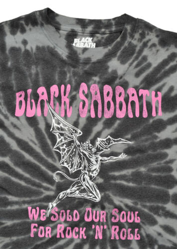 T-shirt ufficiale Black Sabbath venduta la nostra anima per rock n roll vintage tie dye nuova - Foto 3 di 25