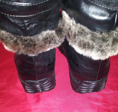 STIVALI INVERNALI SHERPA FODERATI IN PELLICCIA NERA COLLEZIONE DPN DONNA taglia 12 NUOVI! - Foto 4 di 7